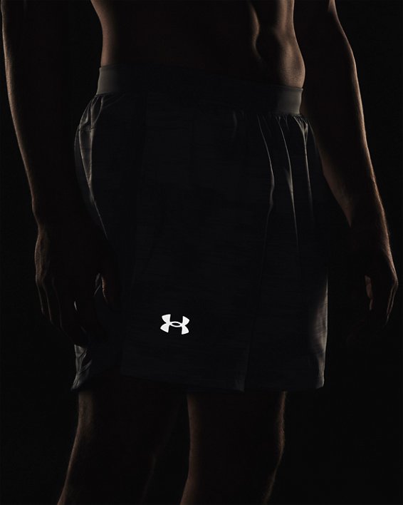 Men's UA Launch 5'' Printed Shorts in Gray image number 3